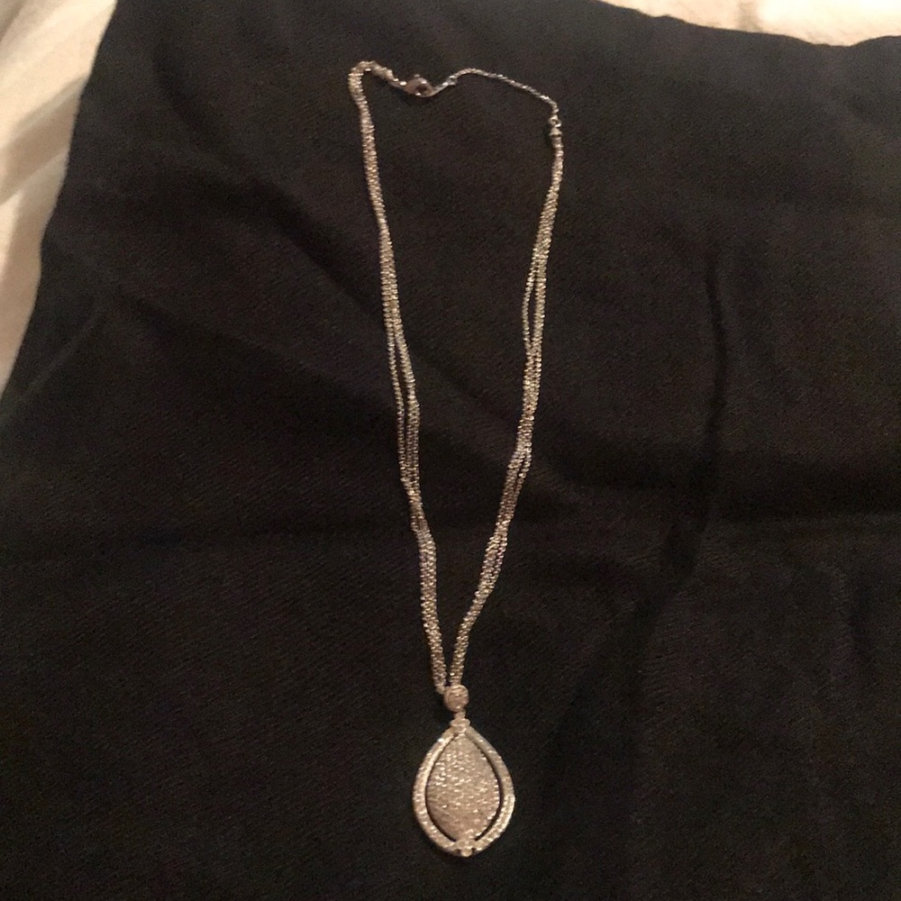 Amazing silver with zirconium necklace .
